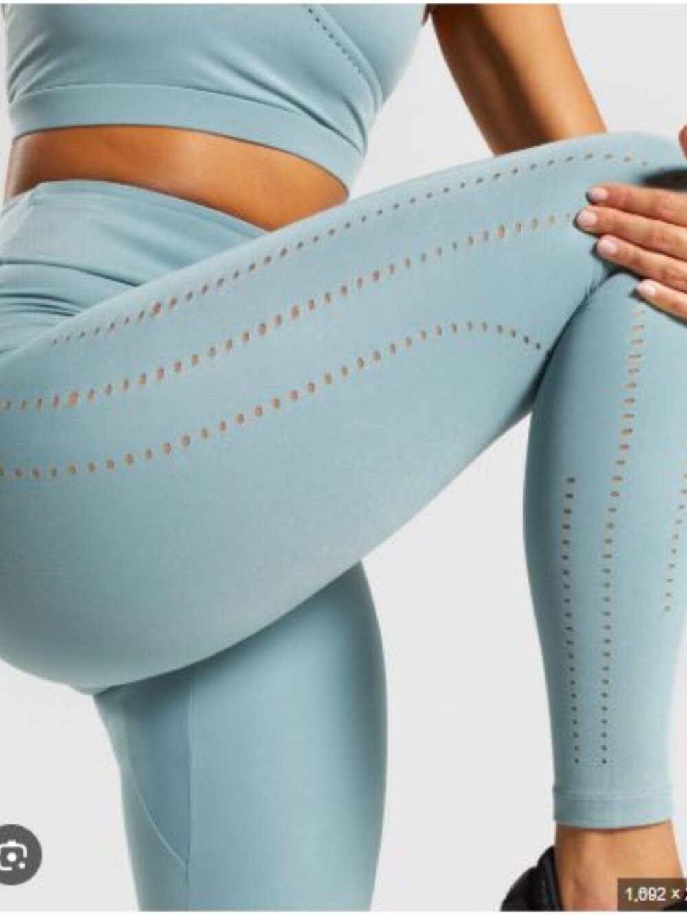 Gymshark Laser Cut Tight Stormy Turquoise GLLG3227 Women Sz M Training BNWT